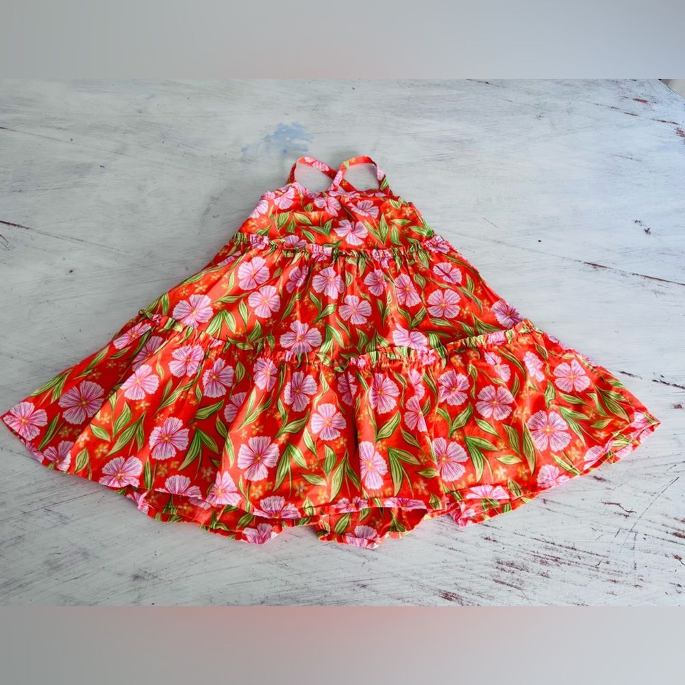 Cynthia Rowley Floral Print Dress in Orange Pink Size 5